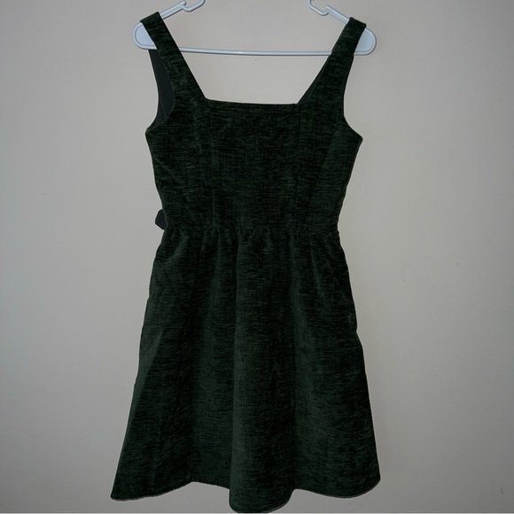 Disturbia Mini Sleeveless Dress Green Women's US 2 UK 6 Soft Velvet Feel New - Picture 7 of 9